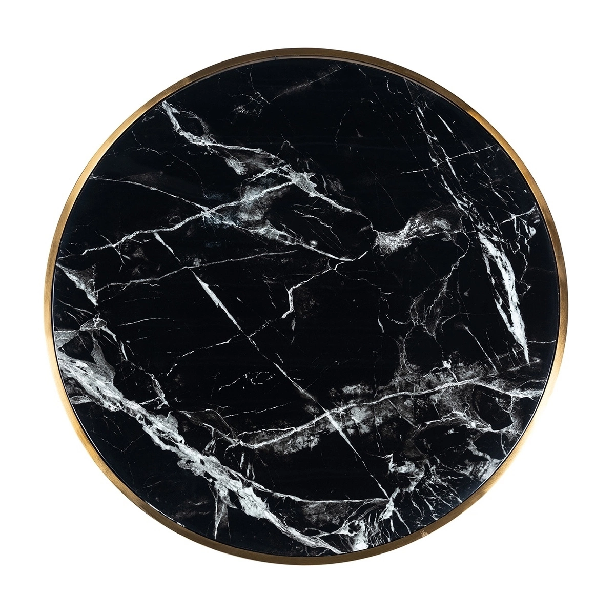 RICHMOND stolik kawowy COSSAI 80 cm złoty - konglomerat imitujący marmur, stal nierdzewna