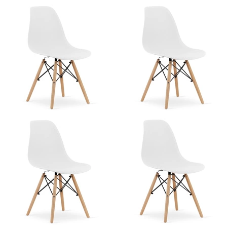 Krzesło OSAKA białe / nogi naturalne x 4