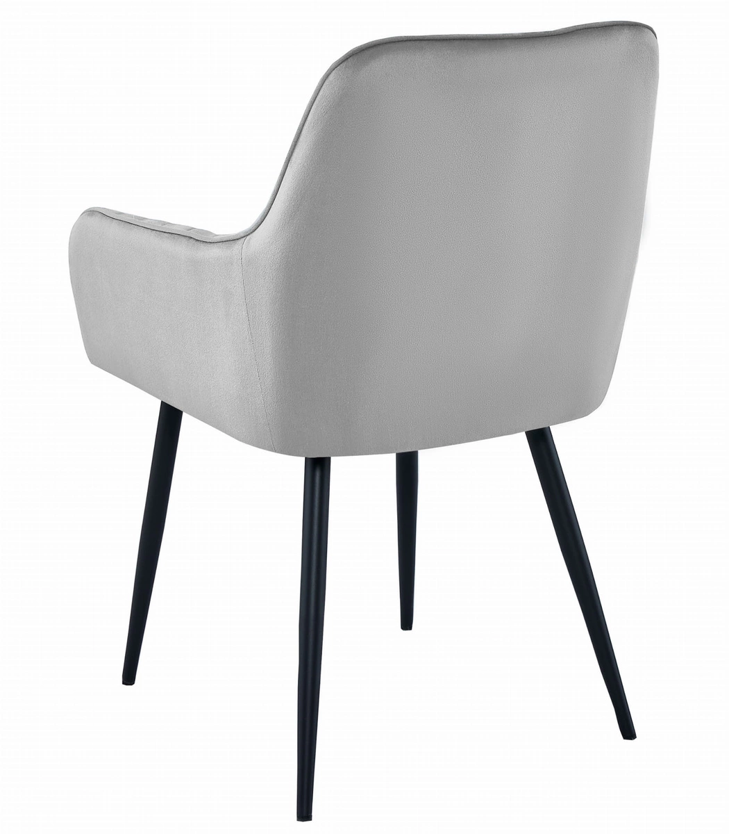 Krzesło SOLDEN - aksamit srebrno-szary / nogi czarne x 2