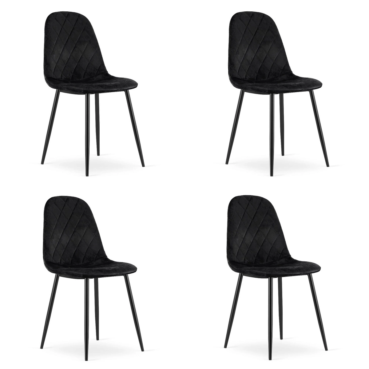 Krzesło LIBRA - chłodny beż aksamit / nogi czarne x 2