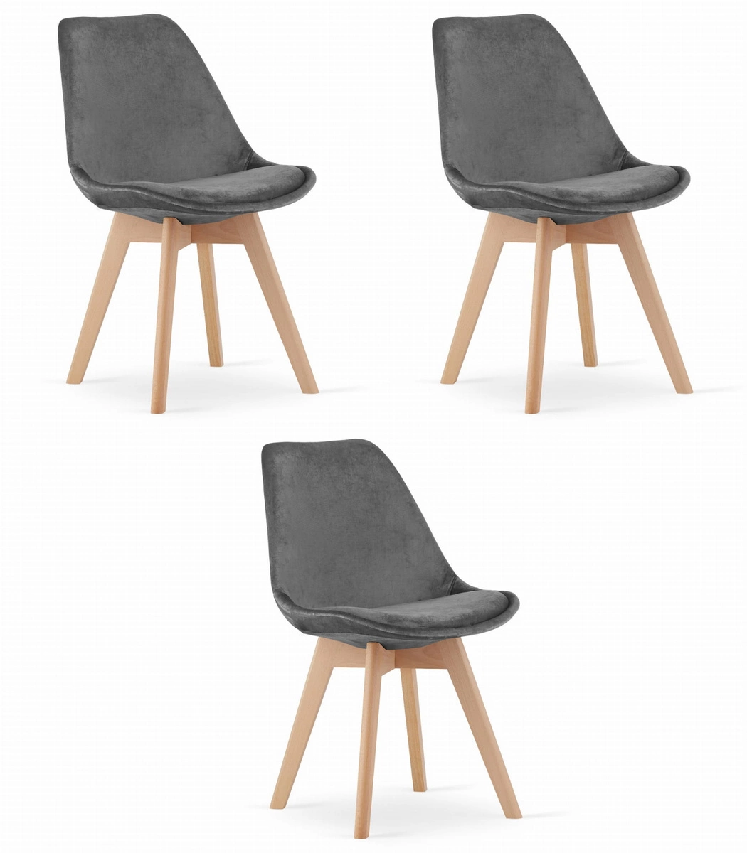 Zestaw stół prostokątny TESSA 120x60 dąb + 4 krzesła OSAKA szare