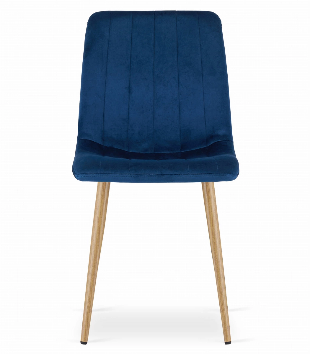 Krzesło LAVA - granat aksamit / nogi kolor drewna x 1