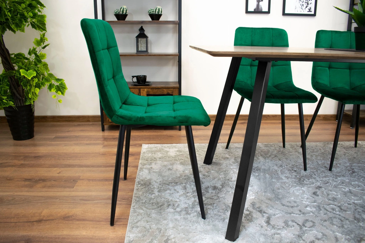 Zestaw stół prostokątny 120x80 dąb sonoma + 4 krzesła OSAKA białe