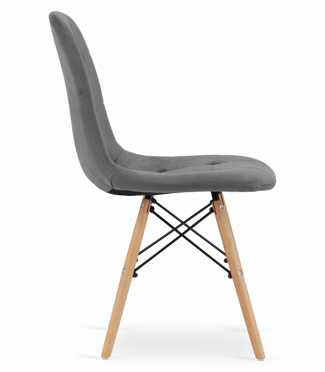 Zestaw stół okrągły TODI 80 czarny + 4 krzesła LAGO szare