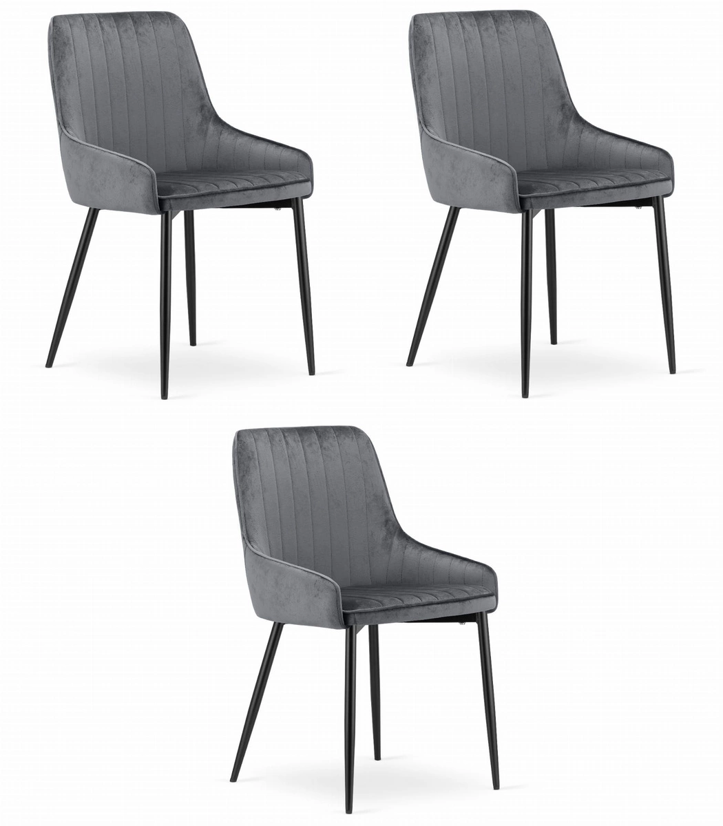 Zestaw stół okrągły TODI 80 jesion + 3 krzesła LAGO szare