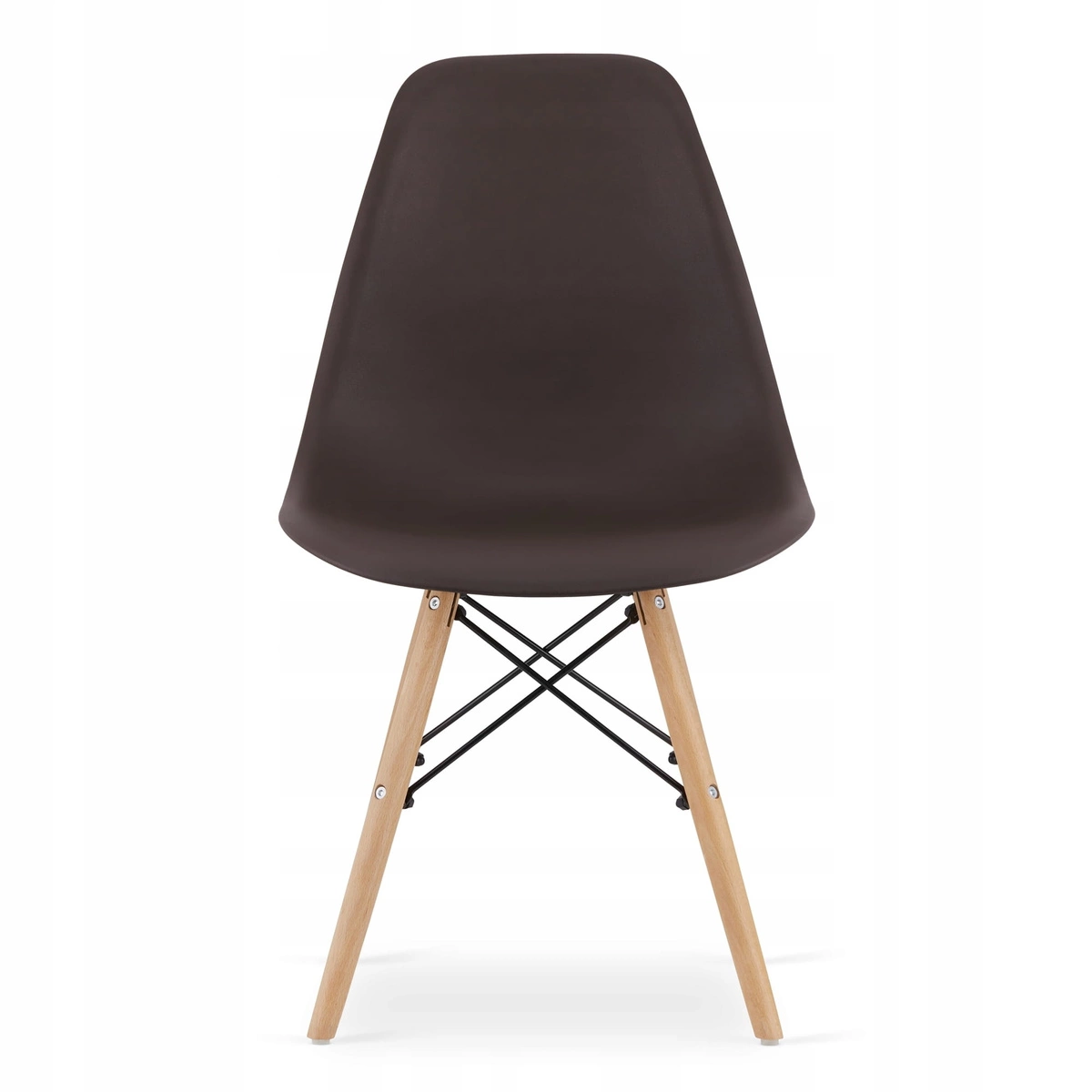 Zestaw stół okrągły TODI 80 biały + 4 krzesła OSAKA kawowe