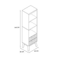 Regał Klaus wąski z 2 szufladami          naturalny