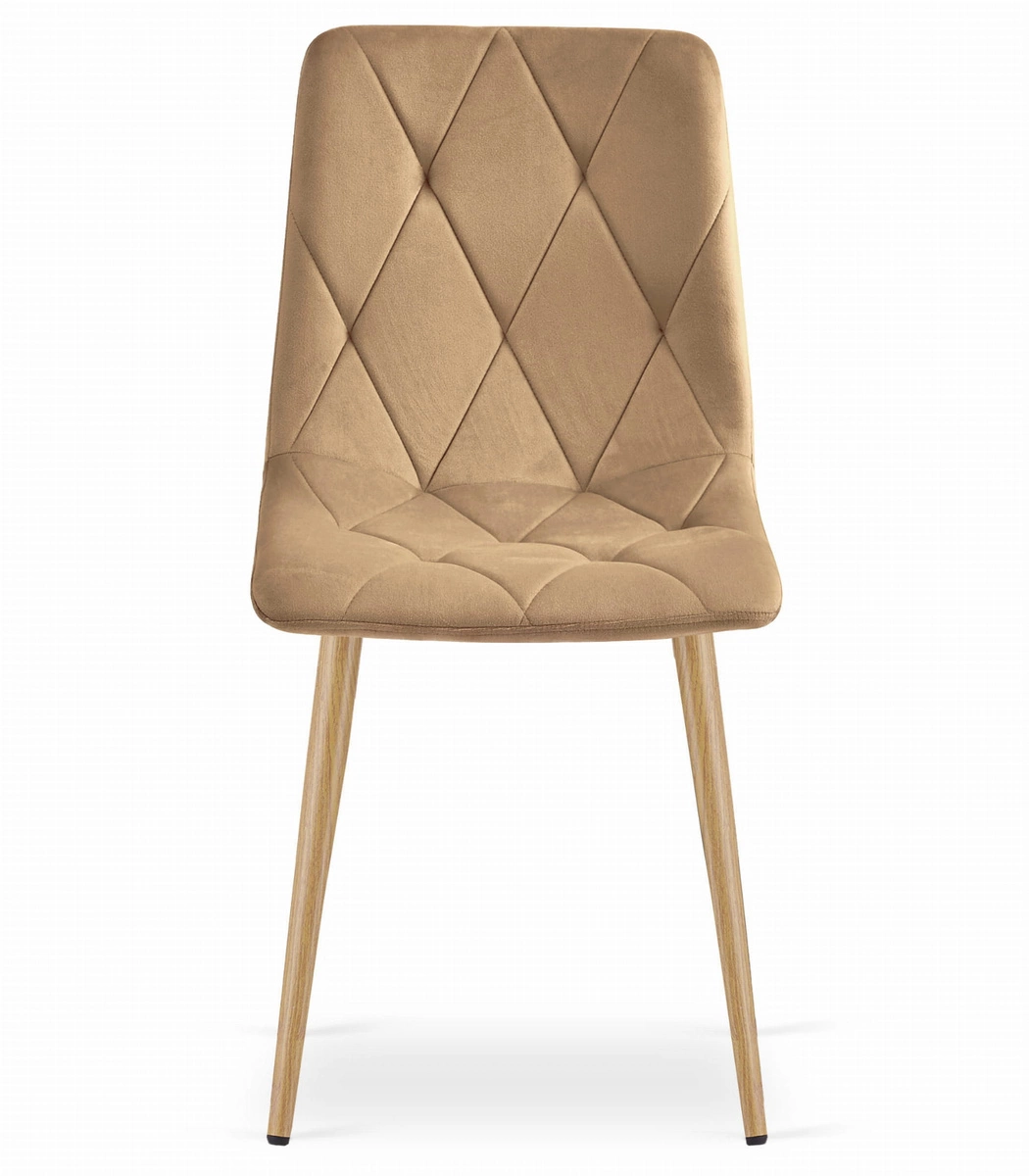 Krzesło LIBRA - brązowy aksamit / nogi kolor drewna x 1