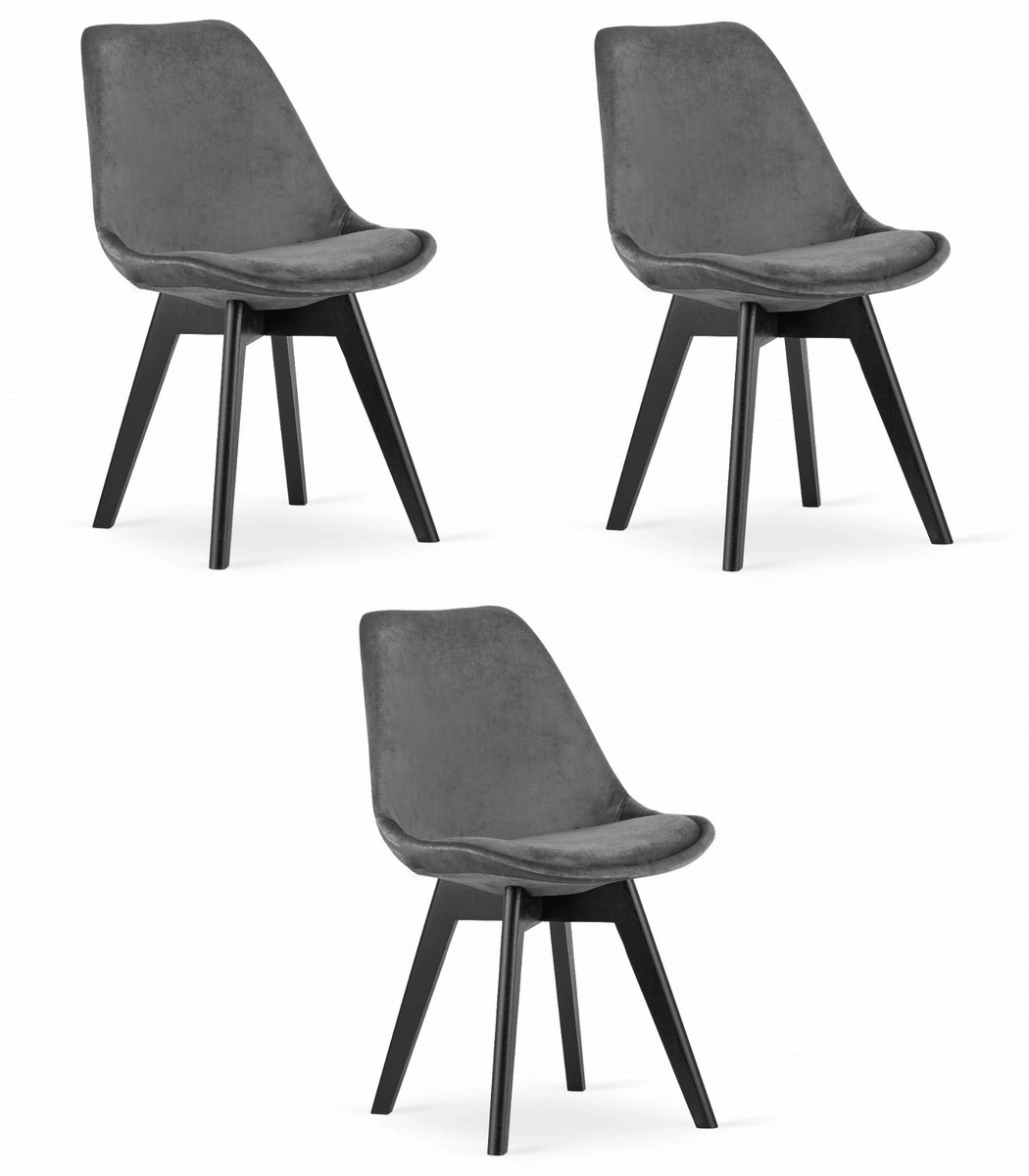 Zestaw stół okrągły TODI 60 czarny + 2 krzesła LAGO zielone