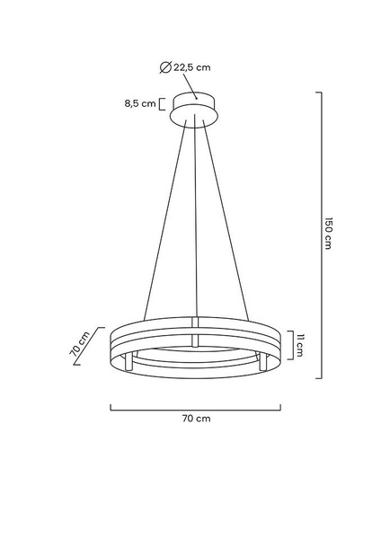 MOOSEE lampa wisząca SATURNUS 70 złota - LED, kryształ, stal szczotkowana