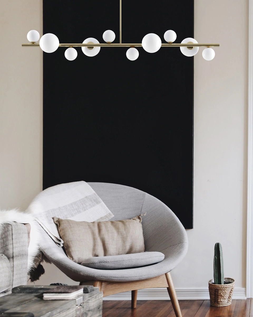 Lampa wisząca MILKY DROP złota 120 cm