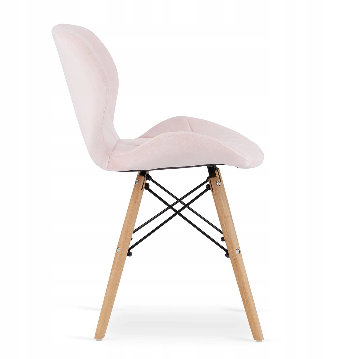 Zestaw stół okrągły TODI 80cm biały + 4 krzesła LAGO różowe