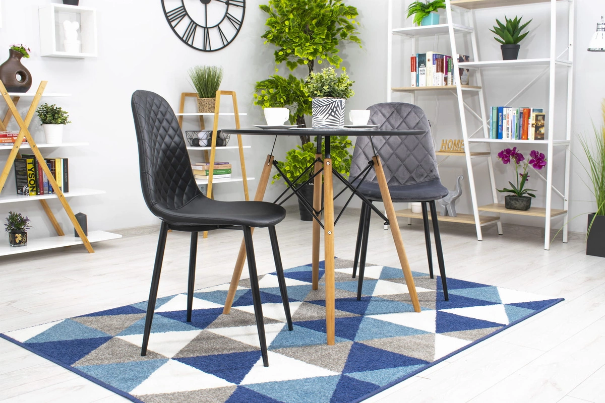 Zestaw stół prostokątny ADRIA 120x80 biały + 4 krzesła OSAKA czarne