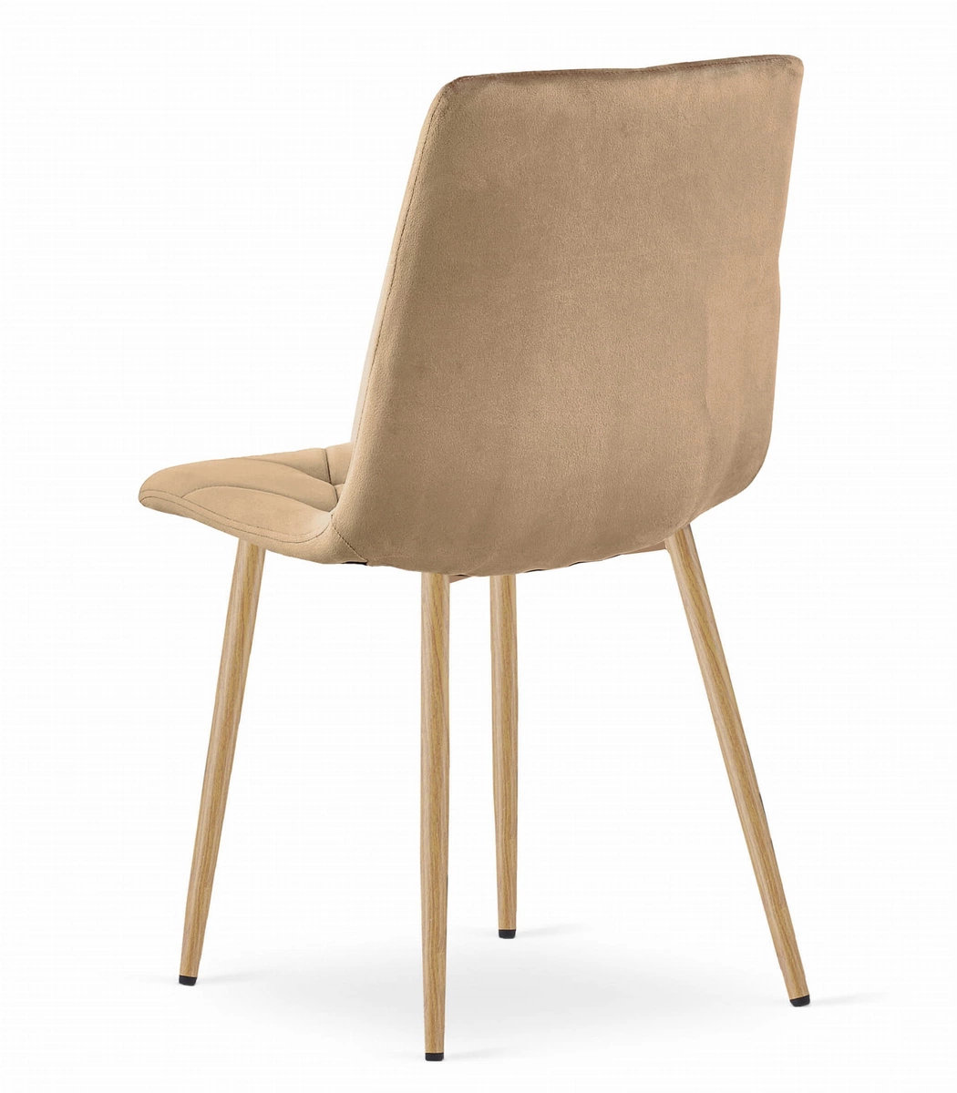Krzesło LIBRA - brązowy aksamit / nogi kolor drewna x 1