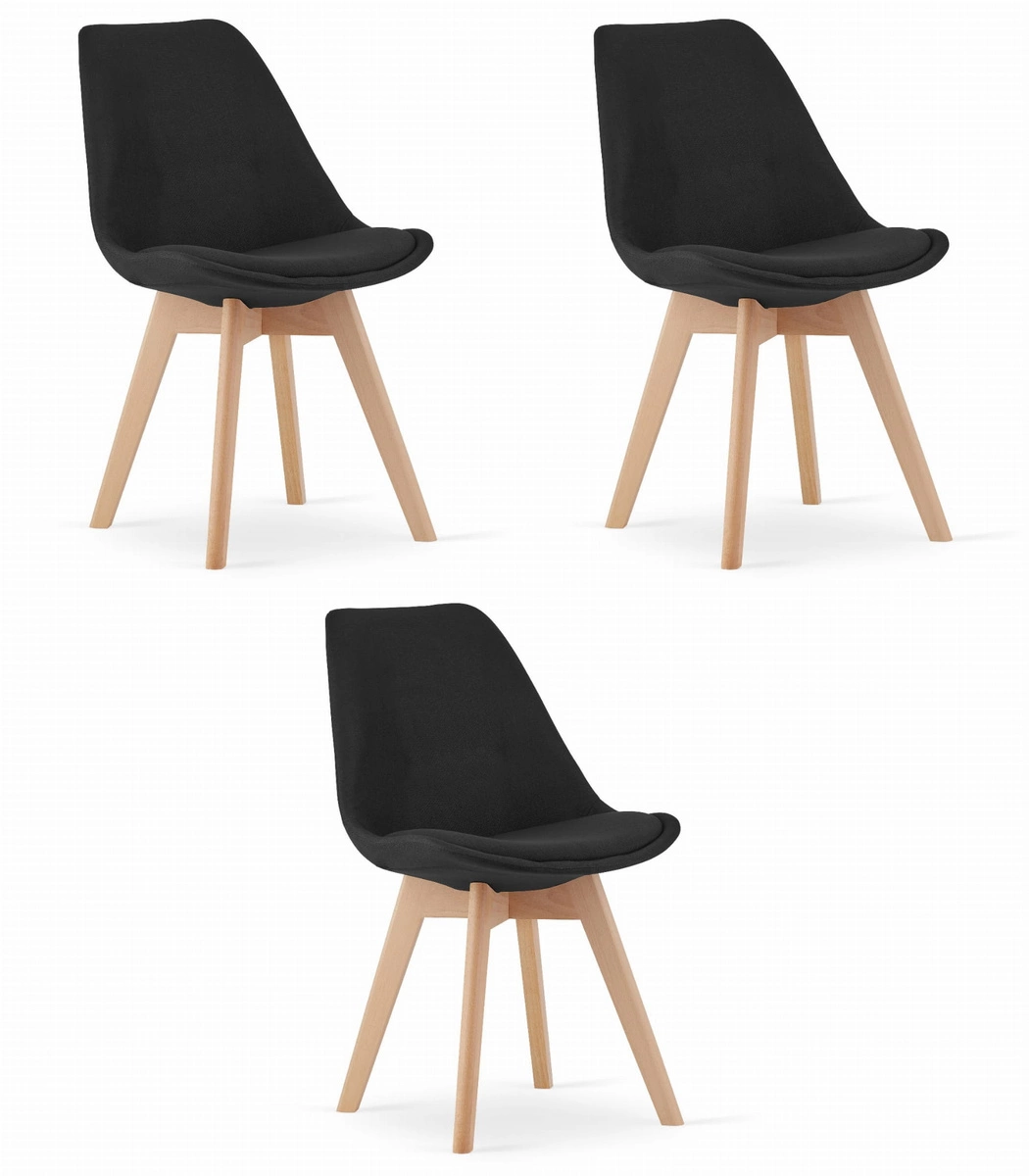 Zestaw stół prostokątny ADRIA 120x80 czarny + 6 krzeseł OSAKA czarne