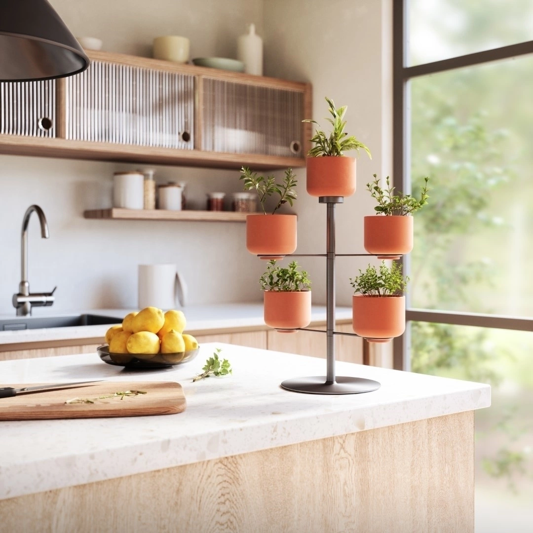 UMBRA doniczka stołowa TERRAPOTTA tytanowa