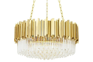 Lampa wisząca IMPERIAL GOLD 80 - stal, kryształ