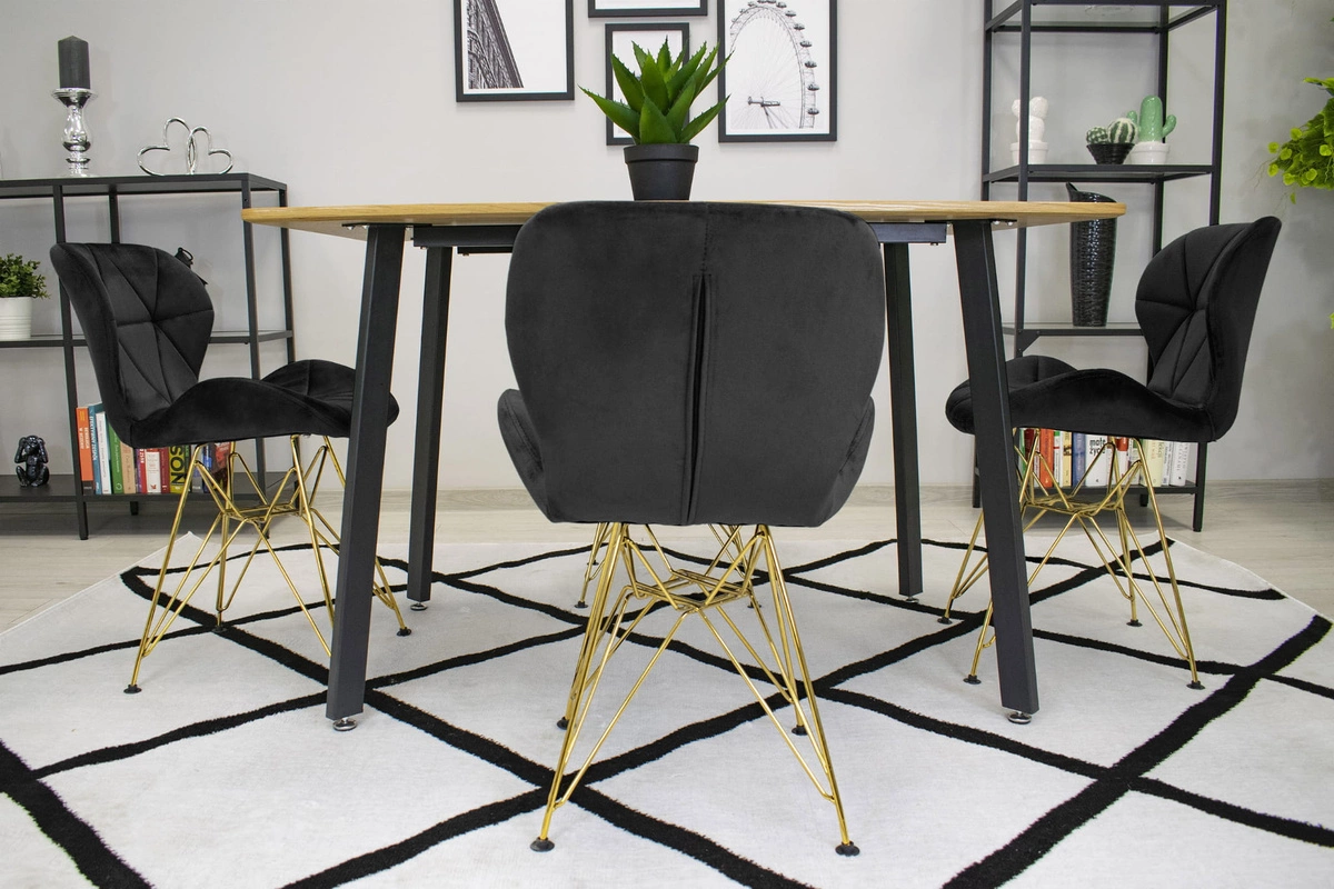 Zestaw stół kwadratowy 80x80 dąb sonoma + 4 krzesła OSAKA białe