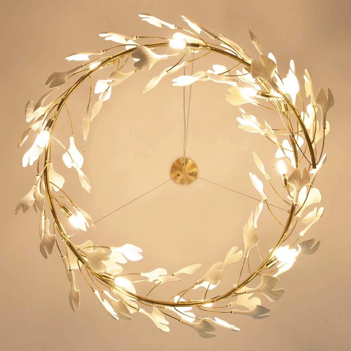 Lampa wisząca BOTANIKA 100 cm -złota, G9, regulowana, designerska