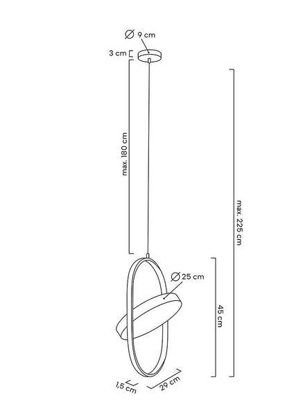 MOOSEE lampa wisząca SPINNER 26 czarna