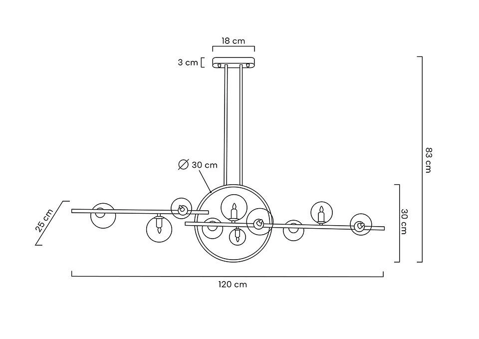 MOOSEE lampa wisząca ALURE LINE TWIN 120 czarna