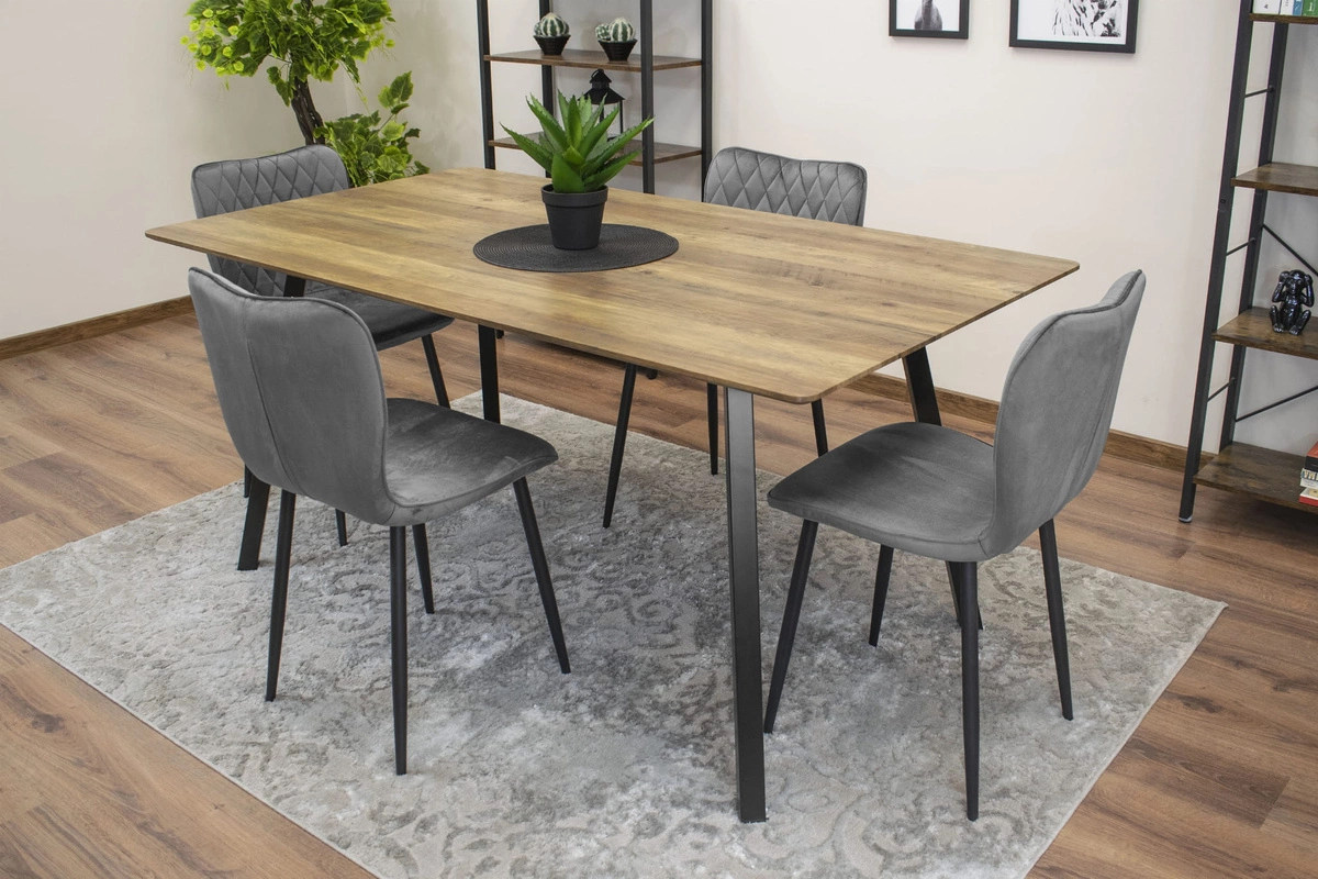 Zestaw stół okrągły TODI 80 biały + 3 krzesła OSAKA pomarańczowe