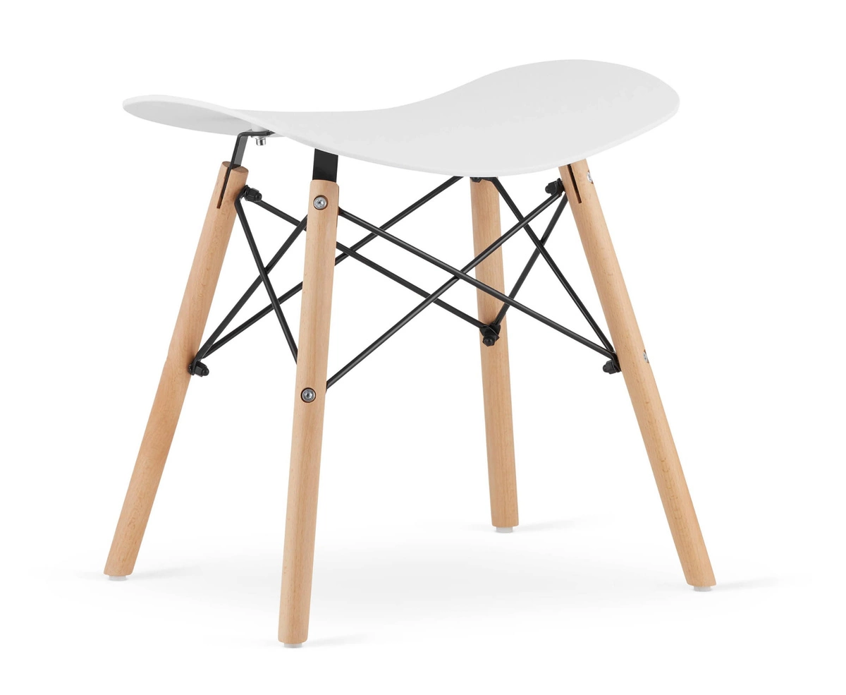 Zestaw stół okrągły TODI 60cm biały + 2 krzesła MARK czarne