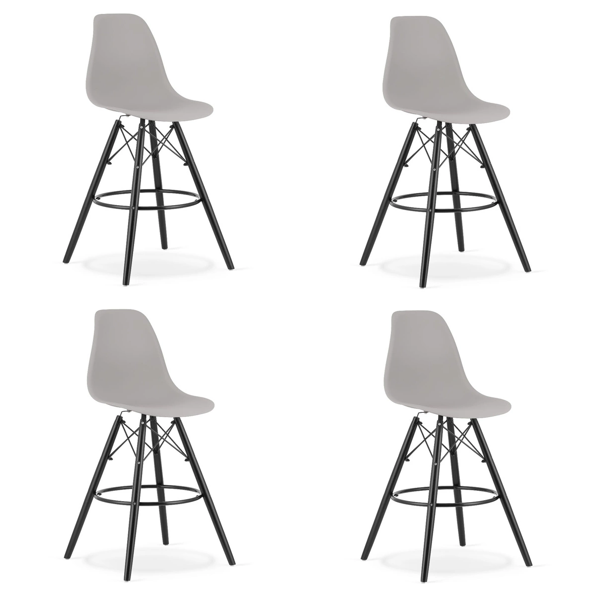 Krzesło LIBRA - czarny aksamit / nogi kolor drewna x 4