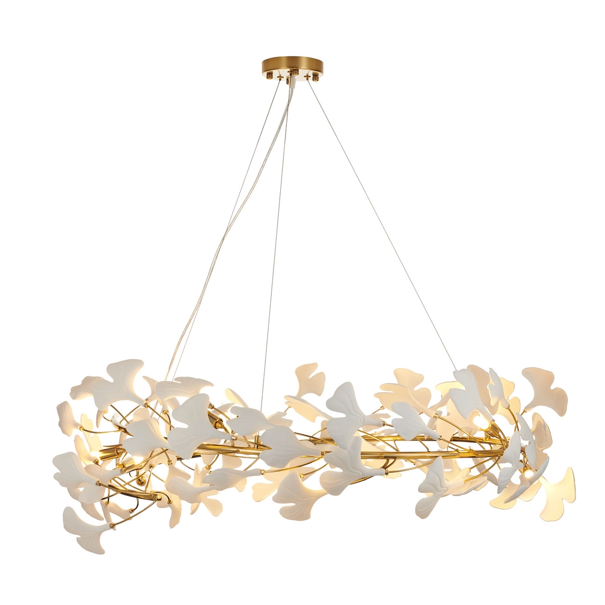 Lampa wisząca BOTANIKA 100 cm -złota, G9, regulowana, designerska