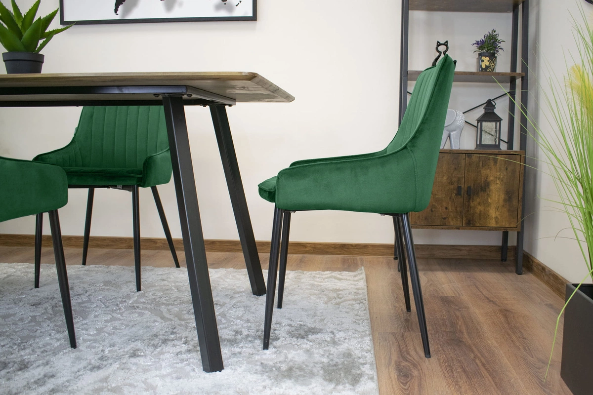 Zestaw stół okrągły TODI 80 jesion + 4 krzesła OSAKA czarne