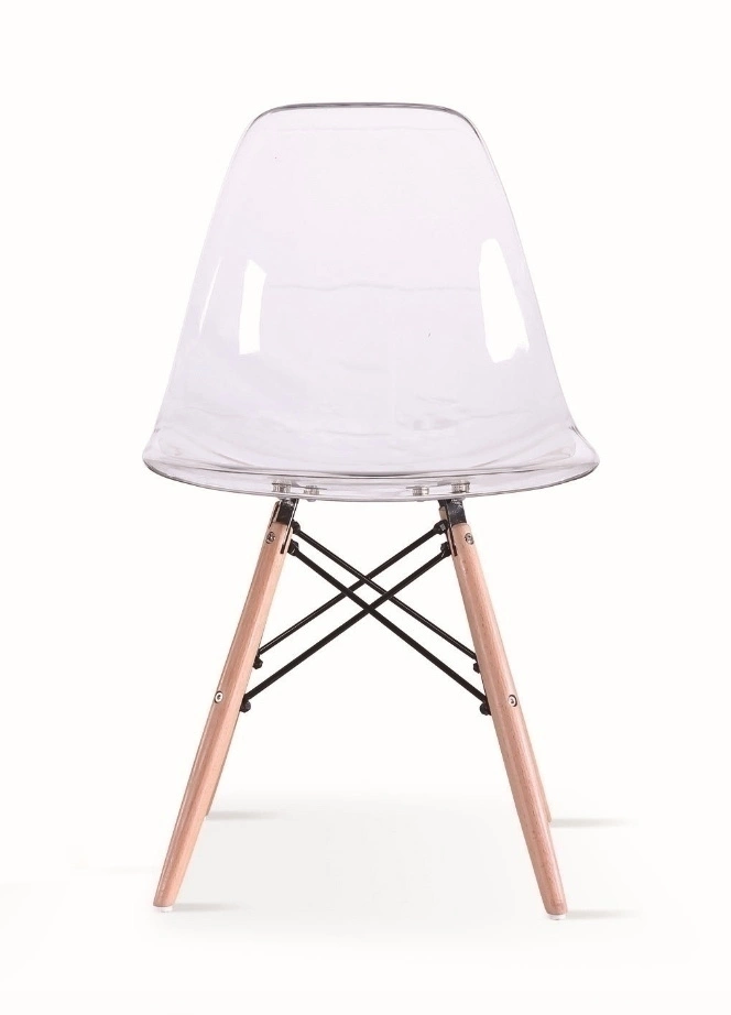 Krzesło ICE WOOD transparentne - poliweglan, podstawa bukowa