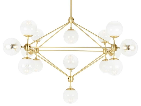 Lampa wisząca PLANETARIO 15 GOLD złota - klosze szronione