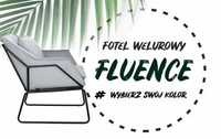 Fotel welurowy FLUENCE szary