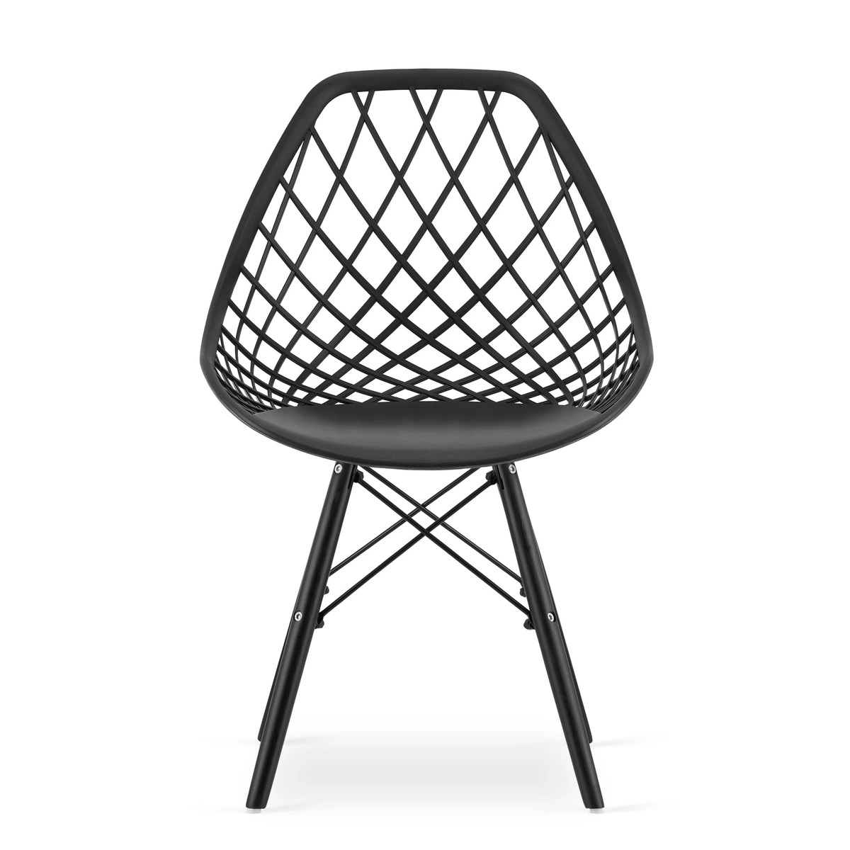 Zestaw stół okrągły KAMI 80 biały + 4 krzesła MARK szare