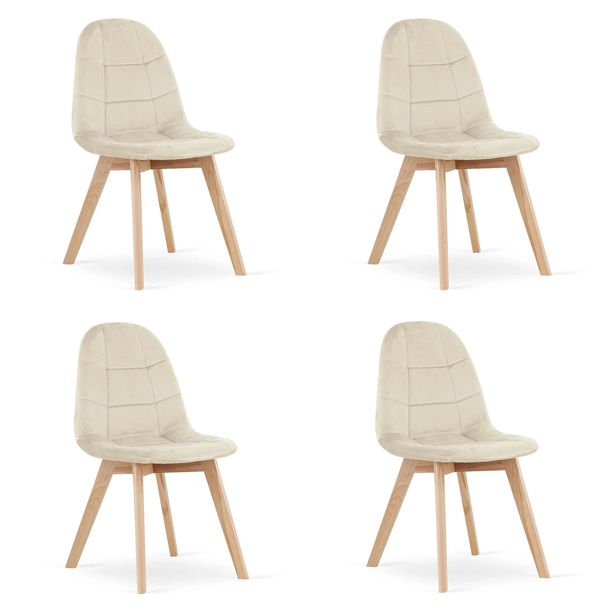 Krzesło BORA - beż aksamit x 4