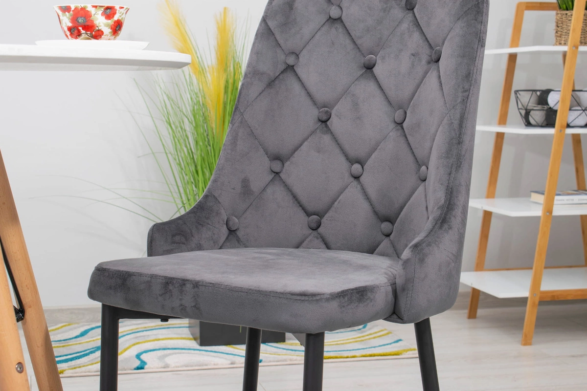 Zestaw stół prostokątny ADRIA 120x80 biały + 4 krzesła MARK czarne