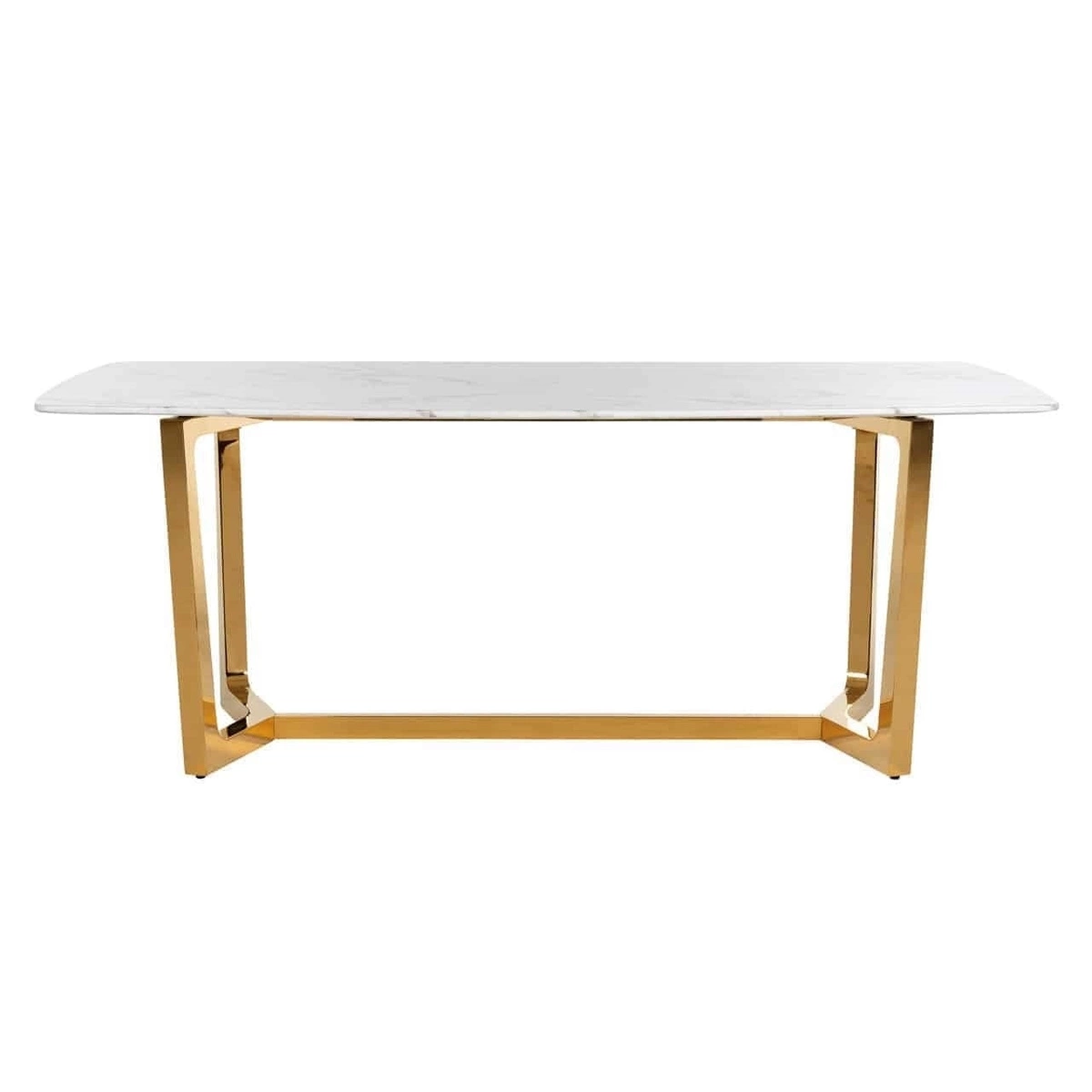 RICHMOND stół DYNASTY 200 cm złoty - konglomerat imitujący marmur, stal