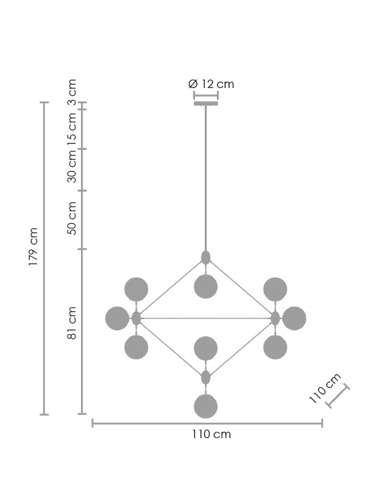 Lampa wisząca transparentno czarna Astrifero 15