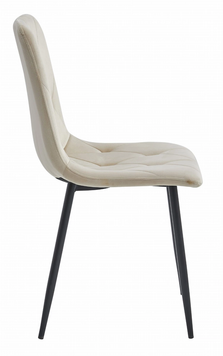 Krzesło LIBRA - beż aksamit / nogi czarne x 3