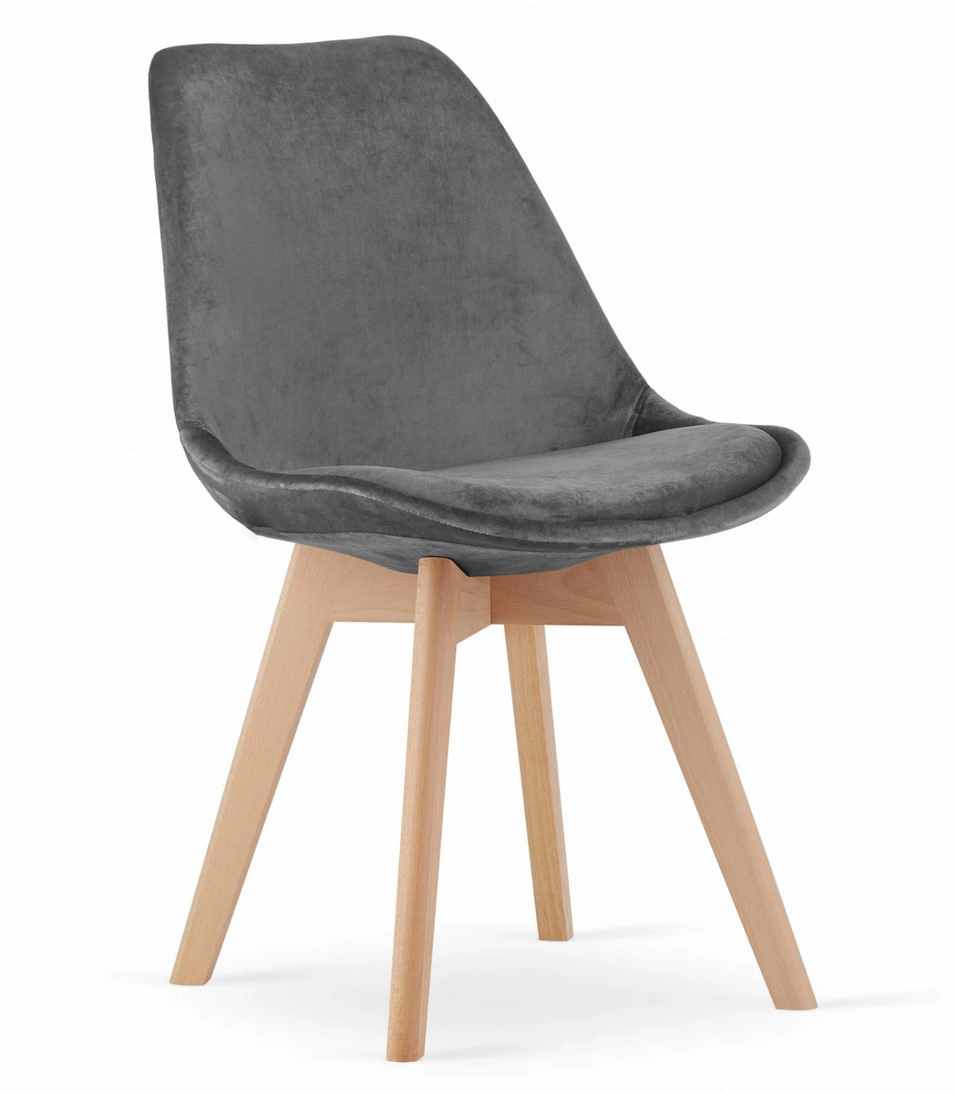 Zestaw stół prostokątny TESSA 120x60 dąb + 4 krzesła OSAKA szare