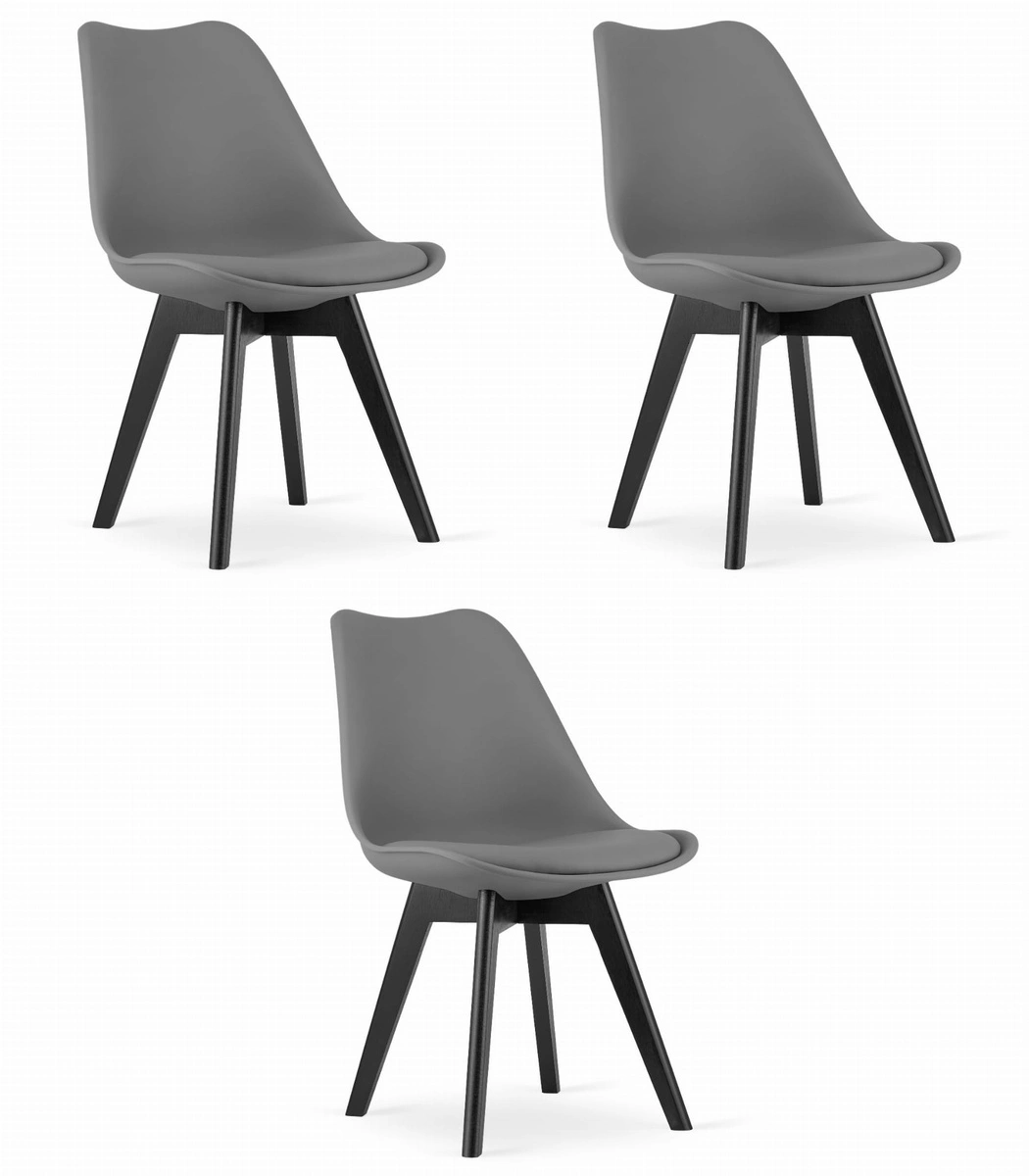 Zestaw stół prostokątny ADRIA 120x80 czarny + 4 krzesła LAGO czarne