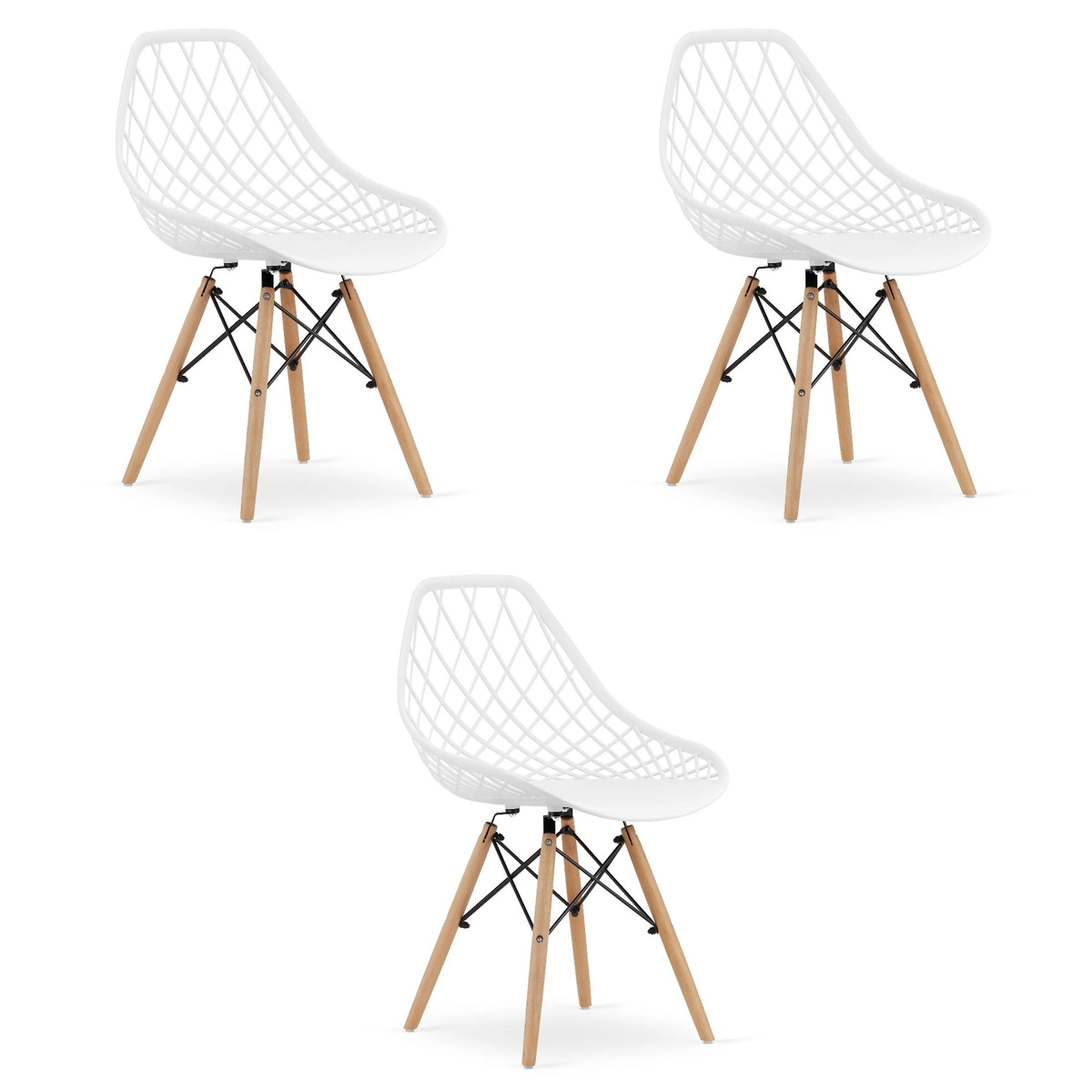 Zestaw stół prostokątny ADRIA 120x80 biały + 4 krzesła LAGO czarne