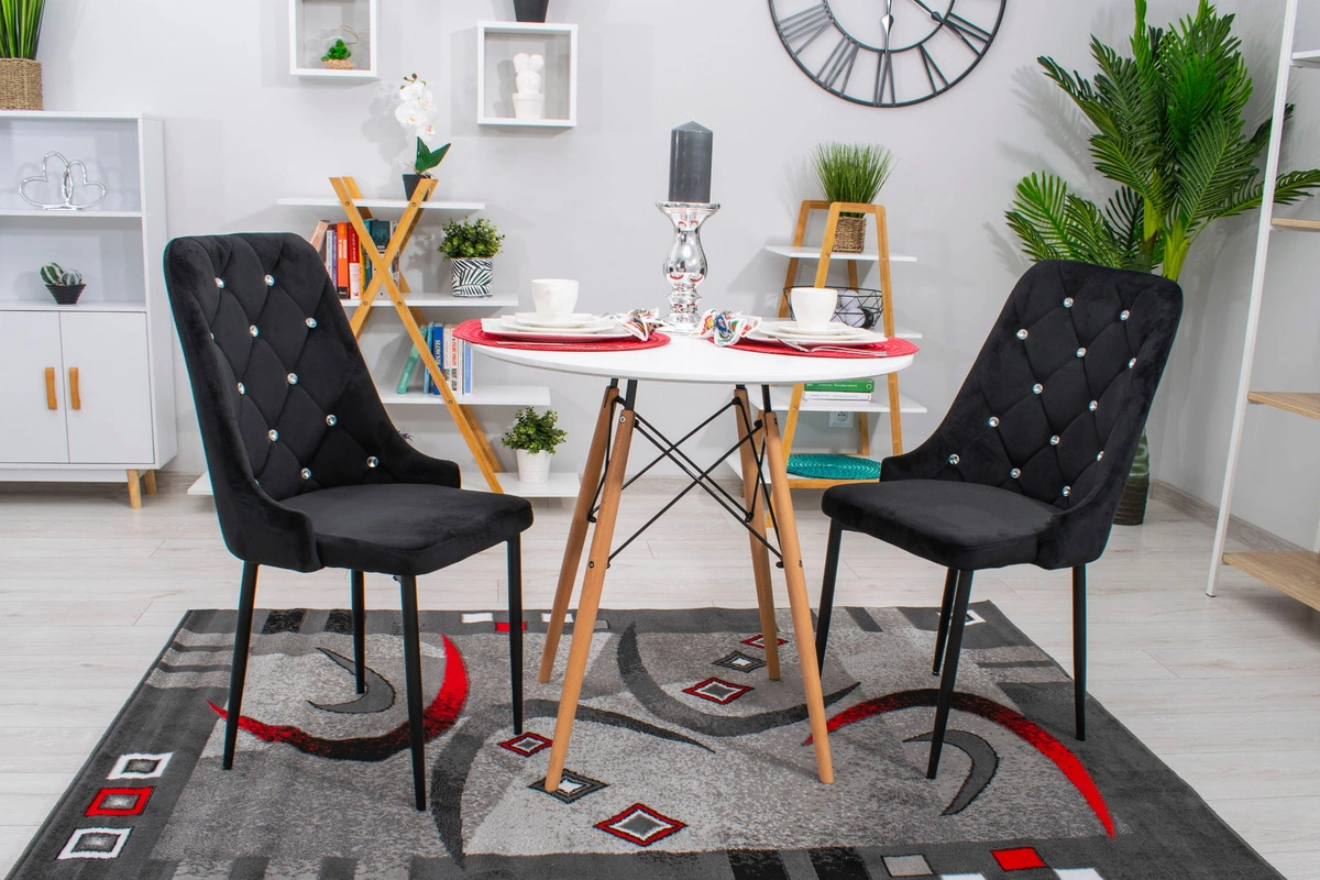 Zestaw stół prostokątny ADRIA 120x80 biały + 4 krzesła MARK białe