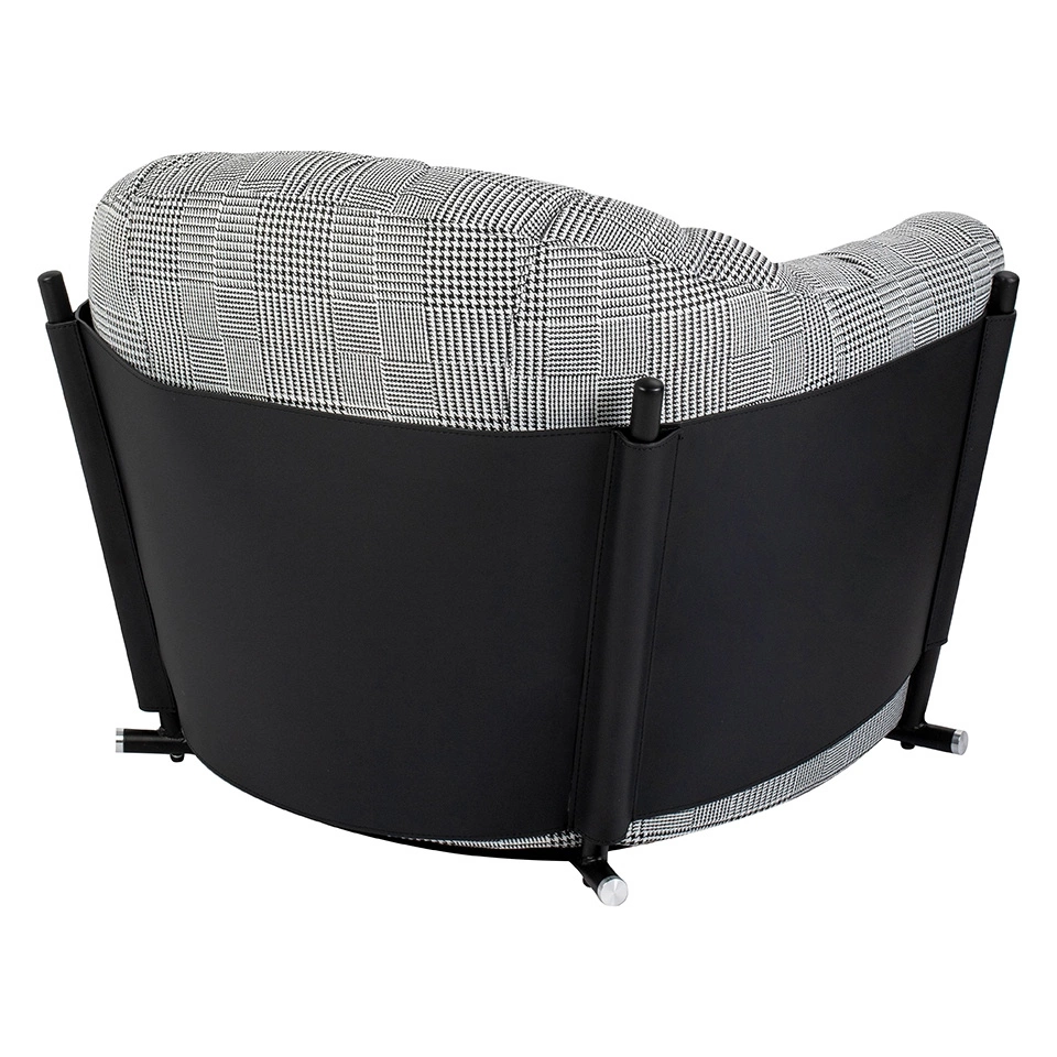 Fotel ROGER biało-czarna pepitka