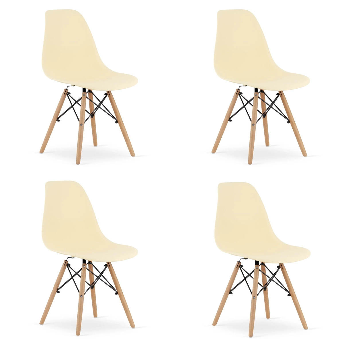 Krzesło OSAKA kremowe / nogi naturalne x 4