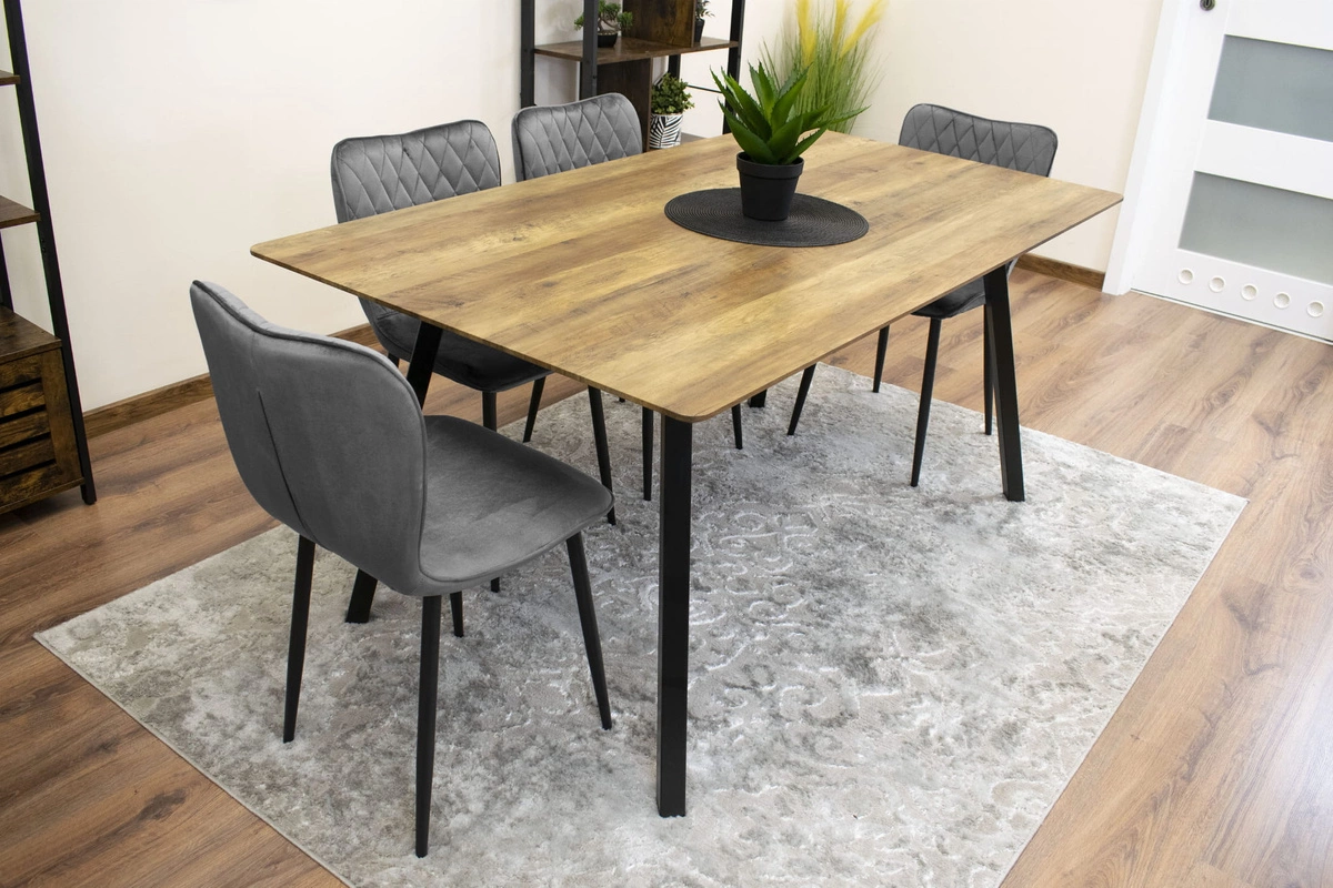 Zestaw stół okrągły TODI 80 biały + 3 krzesła OSAKA pomarańczowe