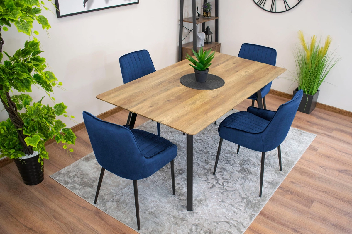 Zestaw stół okrągły TODI 80 jesion + 4 krzesła LAGO szare