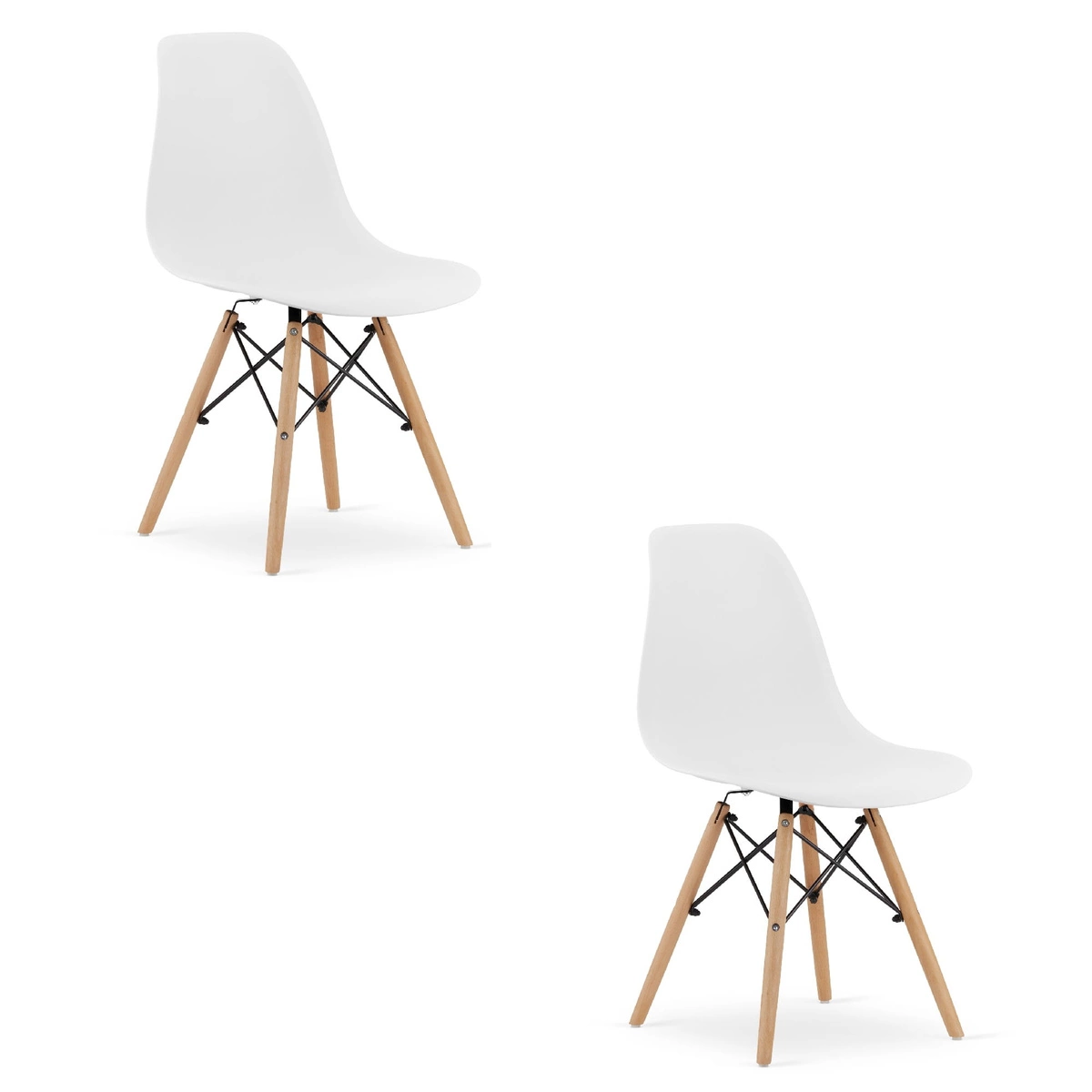 Krzesło OSAKA białe / nogi naturalne x 2