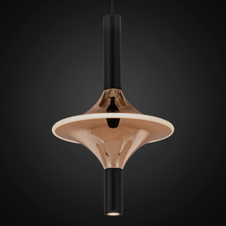 Żyrandol Spinoza-3 czarno-złota LED