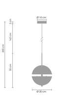 Lampa wisząca SFERA-1 LED złota 20 cm